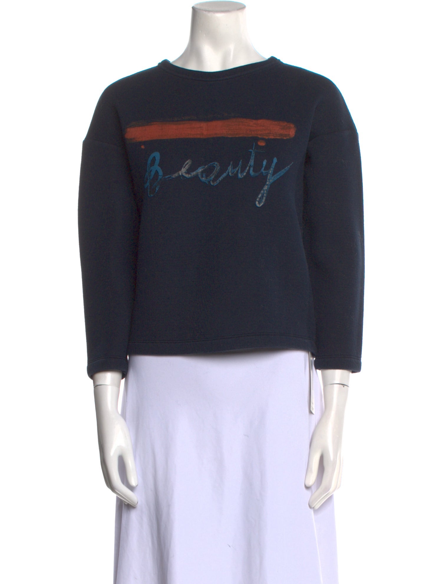 Tibi Graphic Print Crew Neck Sweatshirt
